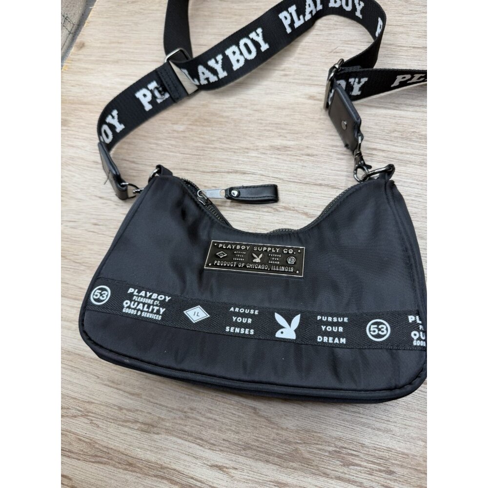 Playboy Supply Co. Shoulder Bag Black Logo Strap - Picture 2 of 3